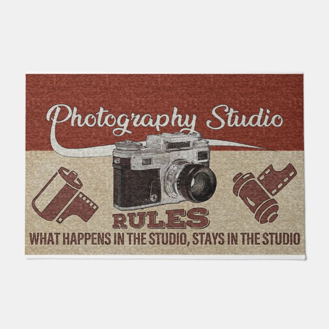 Tapete Photography Studio Rules Rug, Cameraman Gift (Frente)