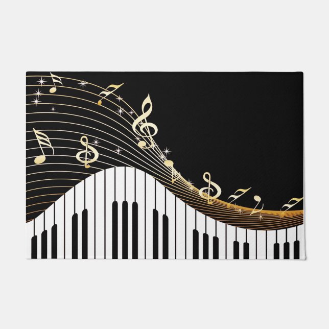 Tapete Piano Doormat, Piano Lover Gift, Música Love Rugs (Frente)