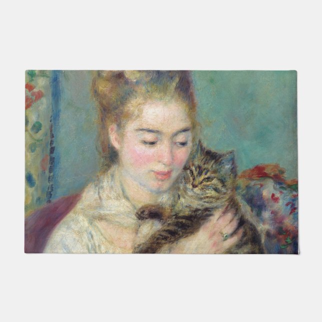 Tapete Pierre-Auguste Renoir - Mulher com gato (Frente)