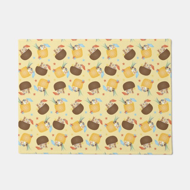 Tapete Pina Colada Pineapple Coconut Pattern (Frente)