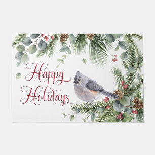 Tapete Pine Branch Pine Cones Titmouse Berries