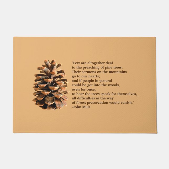 Tapete Pine Cone e Citação de John Muir (Frente)