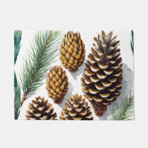 Pine Cones Watercolor Art
