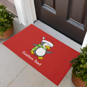 Tapete Pinguim de Natal andando na neve