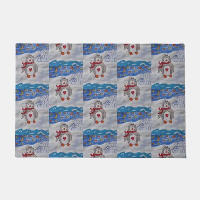 Tapete Pinguim de Neve Inverno (Frente)