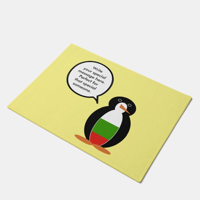 Tapete Pinguim Senhora Búlgara Personalizada Falante  (Inclinado)