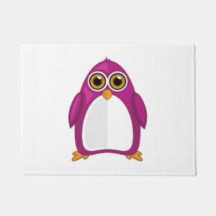 Tapete Pinguim Violeta Vermelho Fofo – Pinguim de Desenho