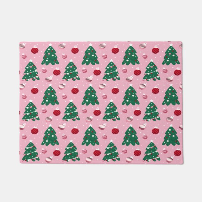 Tapete Pink Sweet Greenery Christmas Tree Holiday  (Frente)
