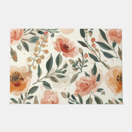 Tapete Pintura Botânica de Flores de Aquarela Laranja