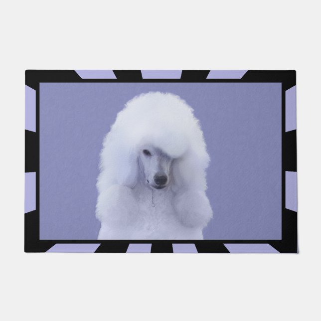 Tapete Pintura Branca de Poodle Padrão - Arte Cão Origina (Frente)