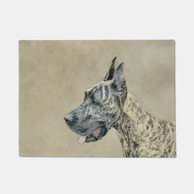 Tapete Pintura com o Grande Dane (Brindle) - Arte Canina  (Frente)
