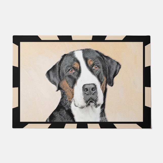 Tapete Pintura de Cachorro da Grande Montanha Suíça - Art (Frente)