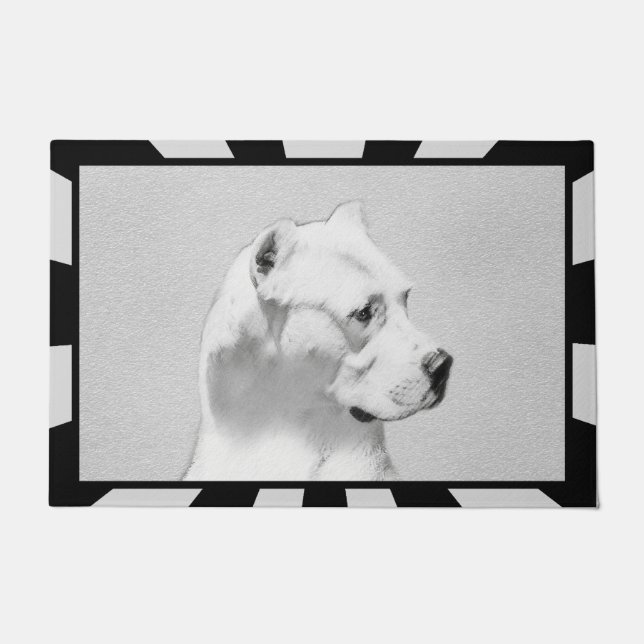 Tapete Pintura de Dogo Argentino - Arte Original de Cães (Frente)