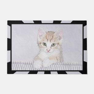 Tapete Pintura de Kitten Amarelo - Arte Original para Gat