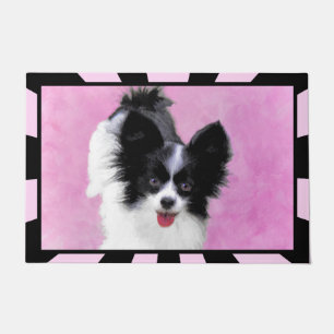 Tapete Pintura de Papillon (Branco e Preto) - Arte Canina