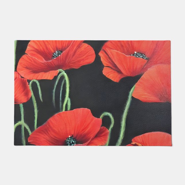 Tapete Pintura de pintura de Poppies Vermelhos (Frente)