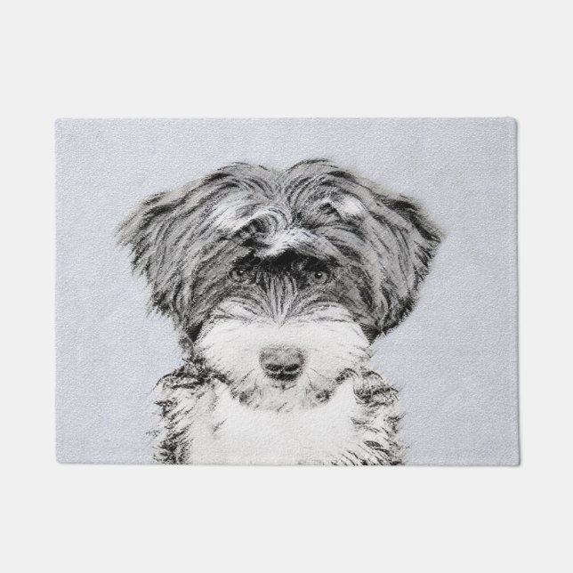 Tapete Pintura de Terrier Tibetano - Arte de cão original (Frente)