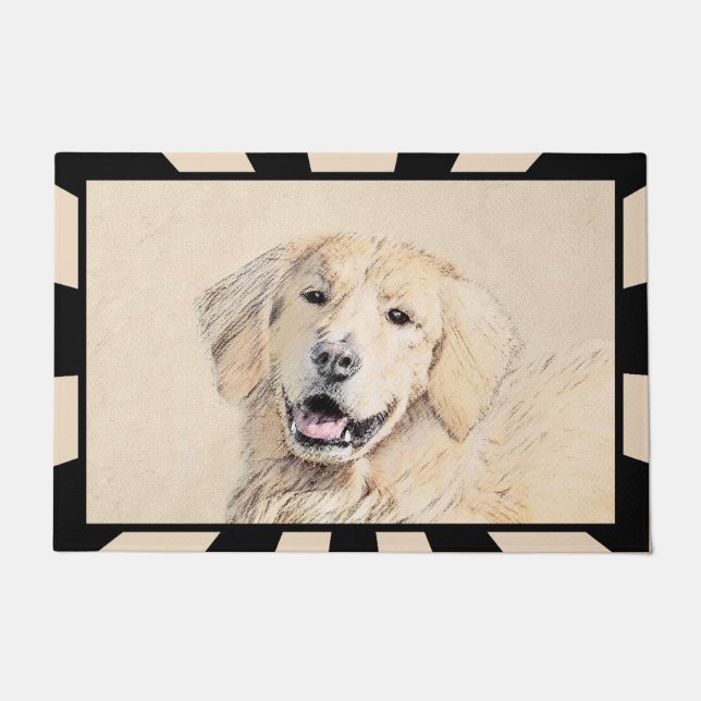 Tapete Pintura do ouro Retriever - Arte Cachorra Original (Frente)
