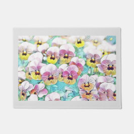 Tapete Pintura em aquarela de pincéis brancos cor-de-rosa