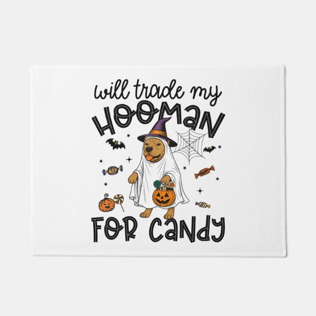 Tapete Pitpull Dog Halloween Ghost Spooky (Frente)