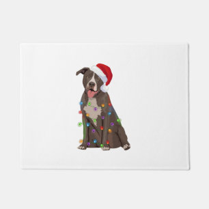 Tapete Pittie Pitbull Natal Luzes Xmas Cachorro Lover