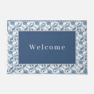 Tapete Placa de Cinza Azul da Porta