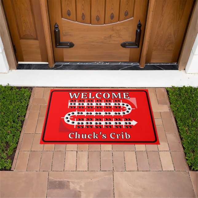 Tapete Placa de Cribbage Personalizada Vermelho Bem-vindo (Ar livre)