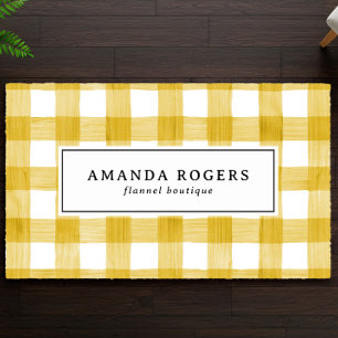 Tapete Plaid de Buffalo em Aquarela Amarela Personalizado