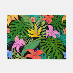 Tapete Plantas Tropicais e flores coloridas