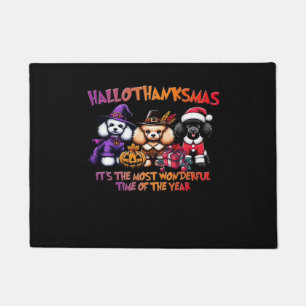 Tapete Poodle Halloween Dia de Ação de Graças Clássico T-