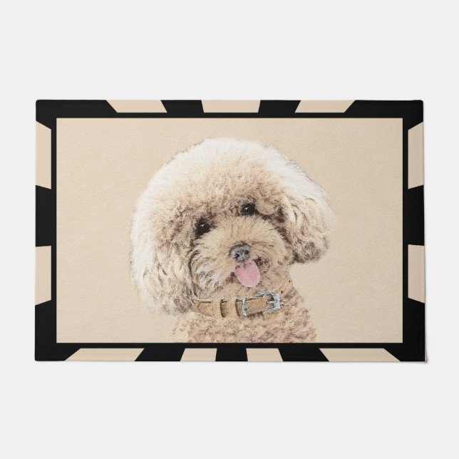 Tapete Poodle Miniature Toy Apricot Cream Brown Dog Art (Frente)