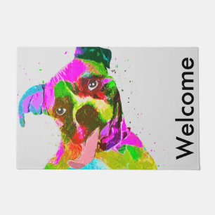 Tapete Pop art colorido do cão do pugilista