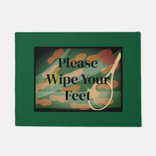 Tapete Por favor, limpe a porta do campo do tênis clube d