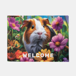 Tapete Porco-guineense entre flores vibrantes