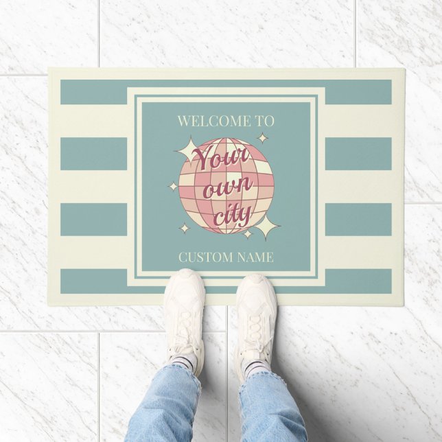 Tapete Poror Mat, cidade personalizada, nome da cidade, c (Criador carregado)