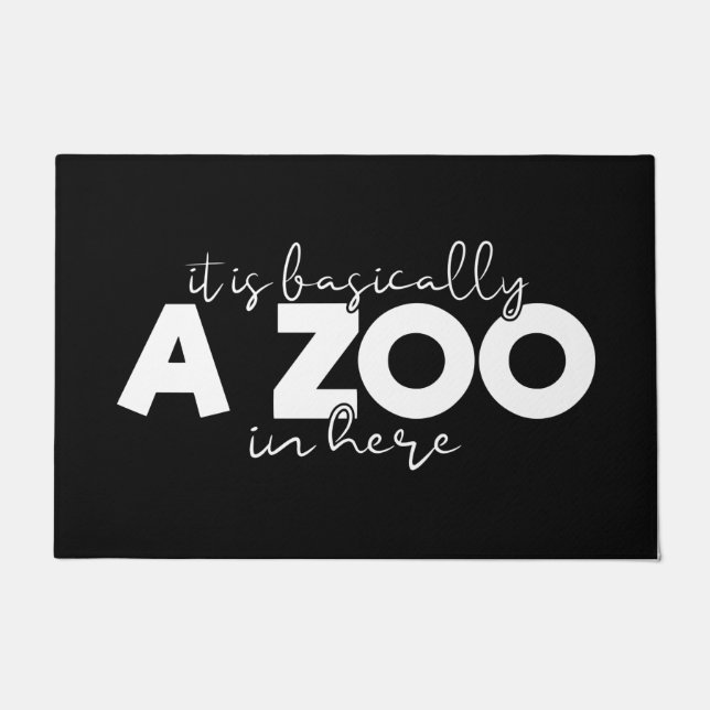 Tapete Porra Bem-Vindo É Basicamente Um Zoo Negro Branco (Frente)