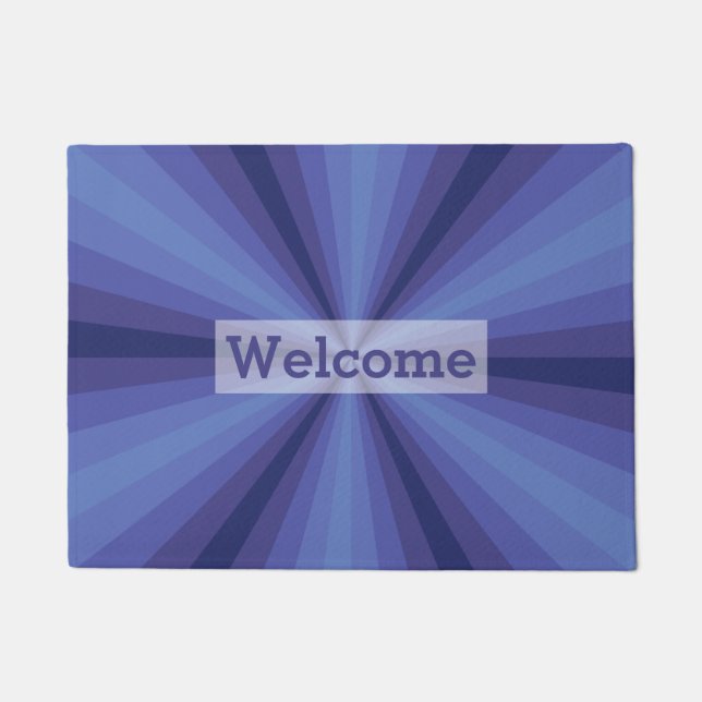 Tapete Porta azul de ilusão óptica (Frente)