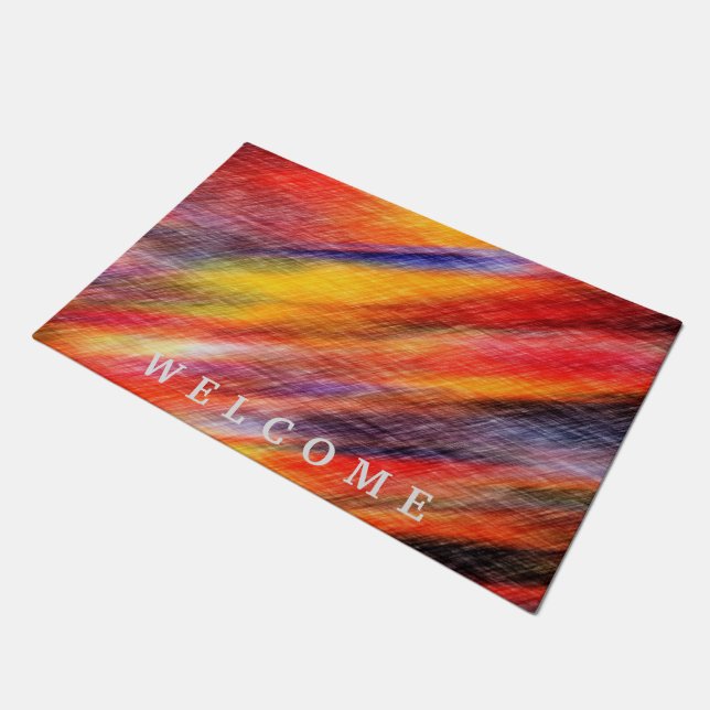 Tapete Porta-boas-vindas com Abstrato de Cores Sunset (Inclinado)