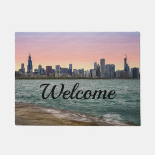 Tapete Porta-boas-vindas do Skyline de Chicago