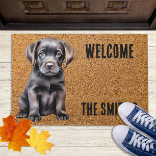 Tapete Porta-Boas-Vindas - Labrador Preto