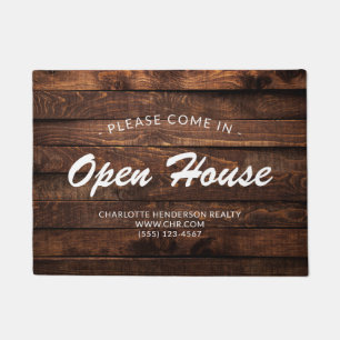 Tapete Porta-Casa Aberta Rustic Faux Wood Real Estate