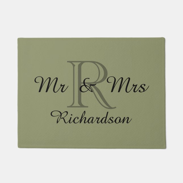 Tapete PORTA CHIQUE MAT_ " Sr. & Sra." _NAME/MONOGRAM (Frente)