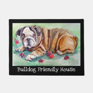 Tapete Porta da Casa Amiga do Bulldog Inglês