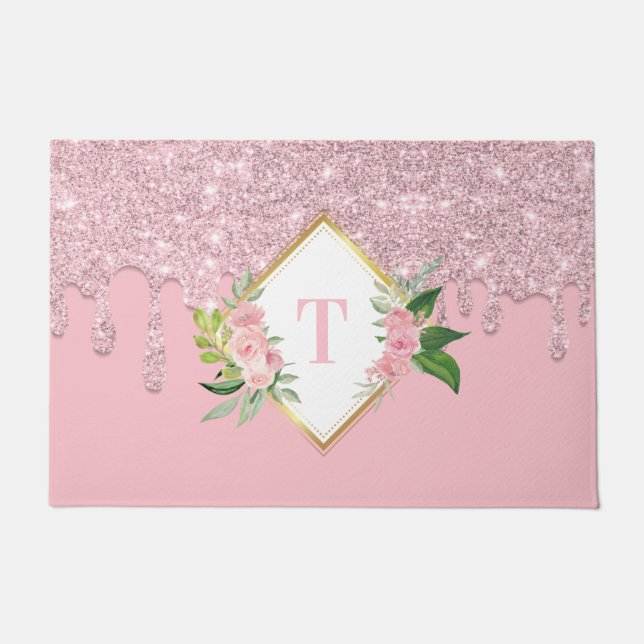 Tapete Porta da Família Glitter de Discagem Personalizada (Frente)