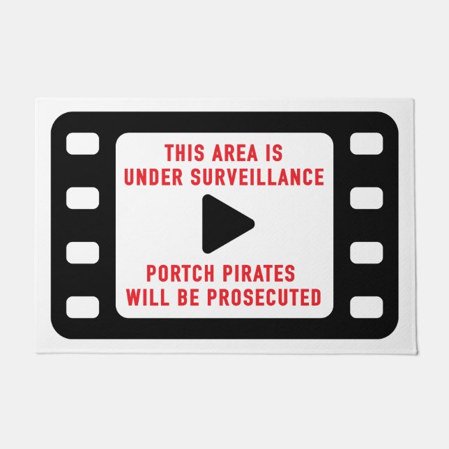 Tapete Porta de Aviso de Vigilância Mat (Frente)