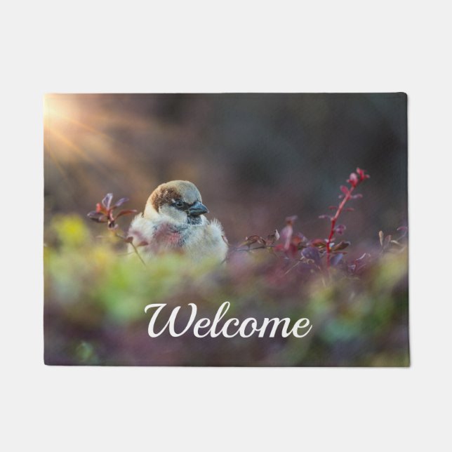 Tapete Porta de boas-vindas da Sunlight Bathing Finch (Frente)