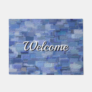 Tapete Porta de boas-vindas do Brick Abstrato Winter Blue