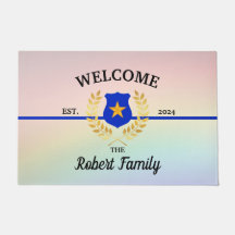 Porta de boas-vindas do Crachá de polícia de linha