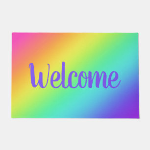 Tapete Porta de boas-vindas do Gradiente Arco-Íris Brilh
