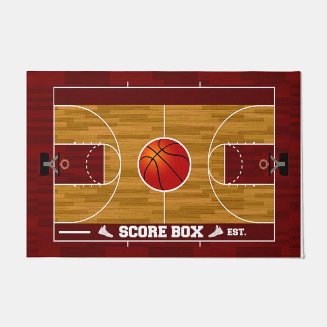 Tapete Porta de borracha do Tribunal de Basquete (Frente)